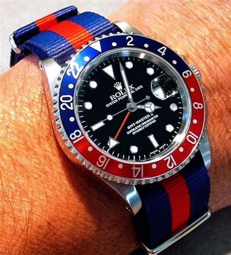 rolex gmt pepsi nato strap|rolex gmt watch 20mm strap.